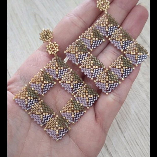 Handmade Miyuki earrings multicolor with stainless steel clasp made to order