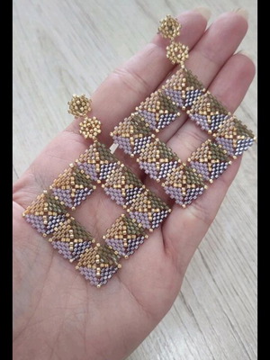 Handmade Miyuki earrings multicolor with stainless steel clasp made to order