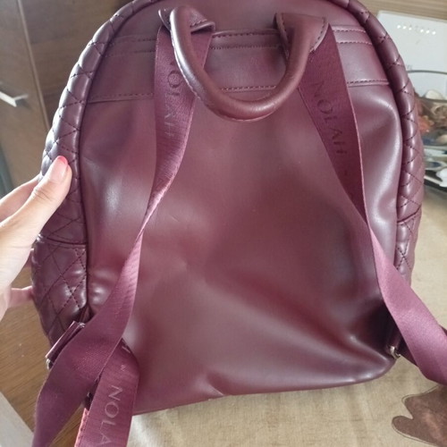 Nolah quilted backpack, dark red