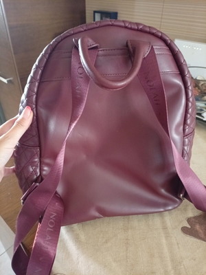 Nolah quilted backpack, dark red