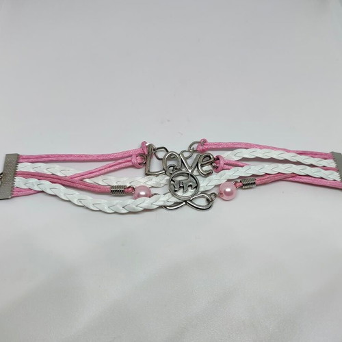 Handmade multistrand Love bracelet with infinity and metallic details like new