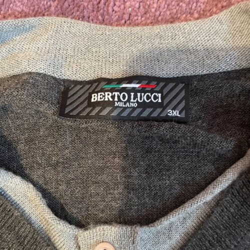 Berto Lucci long-sleeve shirt men's used, gray, size XXXL