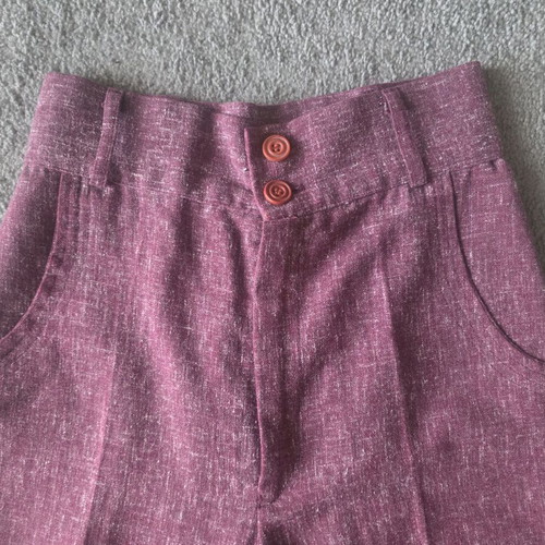 Vintage women's bell-bottom pants 1970, size XXS, burgundy, like new