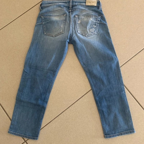 Blue skinny jeans like new with hearts, size XS