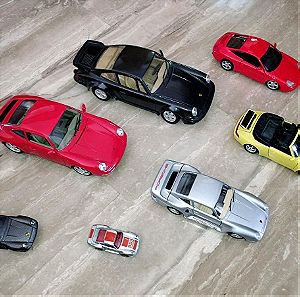 7 Ιταλικες σιδερενιες Burago 1/18, 1/16, 1/24 - Porsche Carrera σε διαφορα χρωματα και μεγεθοι!