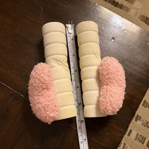 Decorative door knob cover like new, white beige with knitted heart