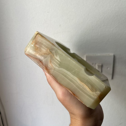 Vintage heavy onyx ashtray like new, decorative marble piece