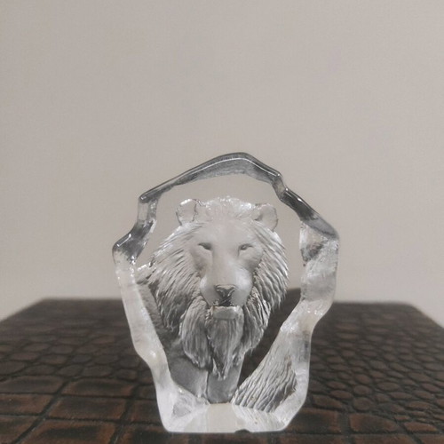 MATS JONASSON glass art lion miniature sculpture new