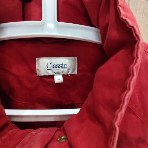 Marks & Spencer Classic vintage lightweight parka red size 16 L used