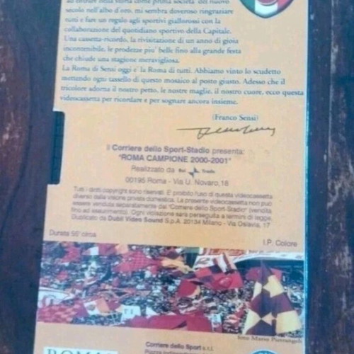 Roma 2001 Italian Championship VHS used, authentic