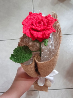 Crocheted rose new handmade decorative flower