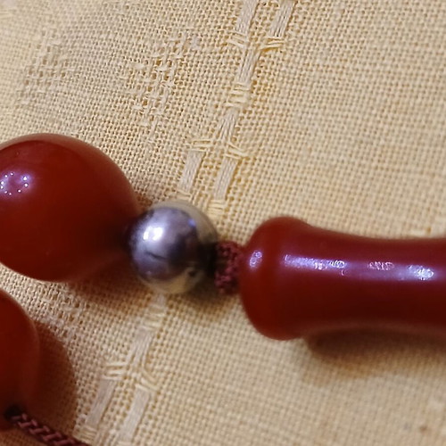 Komboloi mastic used, 14 mastic beads and 4 silver beads 925