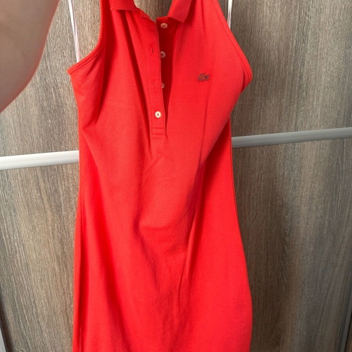 Lacoste dress new, size 36, red with collar and buttons