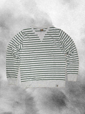 Carhartt Wip Striped Sweatshirt Gray and Green Like New, Size M