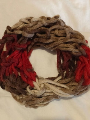 Χειροποίητο μάλλινο κασκόλ σαν καινούργιο, πολύχρωμο