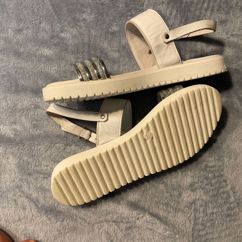 Lapin House leather kids sandals used, size 35, white