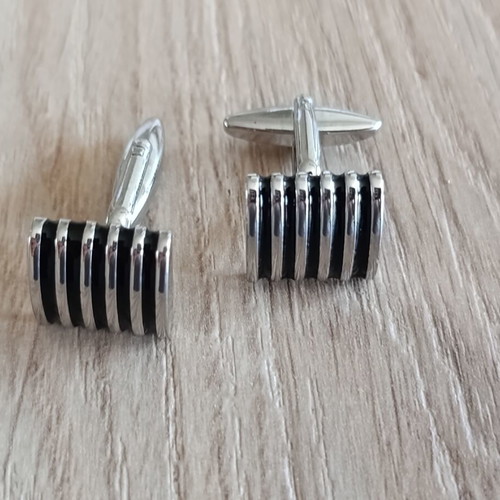 Cufflinks steel with enamel, like new