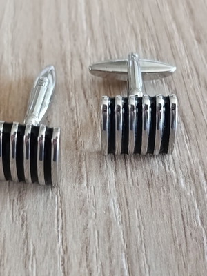 Cufflinks steel with enamel, like new
