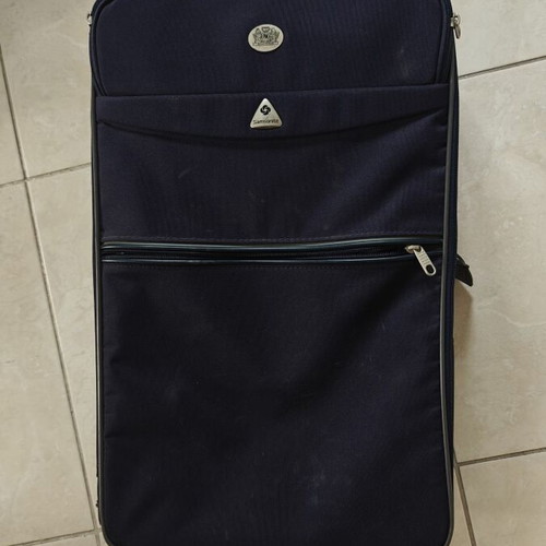 Samsonite suitcase used, blue with 2 wheels and handle, 60x35x20 cm