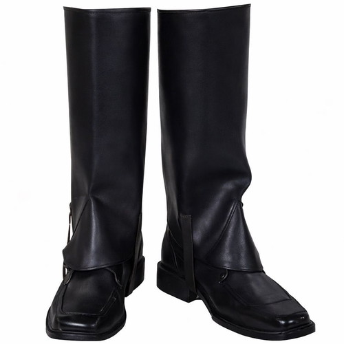 Traditional Black Gaiters MARK947 new, leatherette for Cretan & Pontic Costume