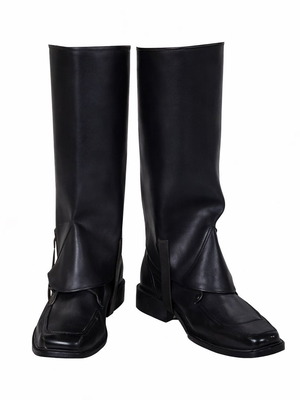 Traditional Black Gaiters MARK947 new, leatherette for Cretan & Pontic Costume