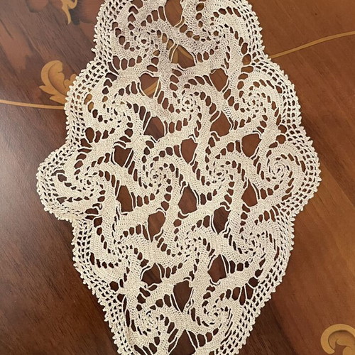 Set of 4 handmade traditional crochet doilies used