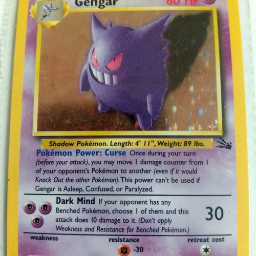 Gengar Fossil Edition 1999 Holofoil Pokemon card
