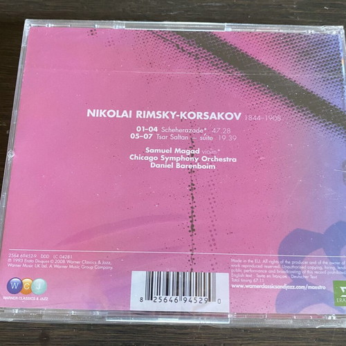 Rimsky-Korsakov Daniel Barenboim Scheherazade Tsar Saltan CD new, classical