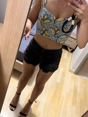 Funky Buddha black chin shorts XS with free top