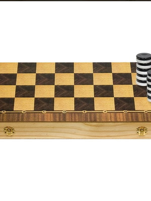 Large Backgammon 48cm new 2-in-1 with chessboard, wooden