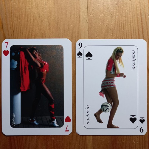 Red Believers playing cards used, set of 2 with Rivaldo and Castillo signatures