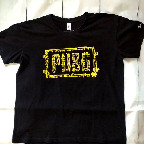 XBOX PUBG T-shirt, Regent Gaya, cotton, size XL fitting L, black and yellow