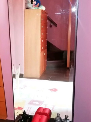 Καθρέφτης επιδαπέδιος μεταχειρισμένος με ράφια δρυς καπλαμάς βέγκε