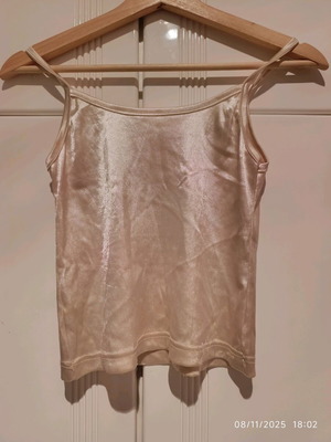 Evening crop satin tank top beige-gold like new medium
