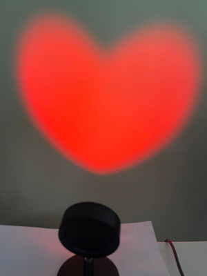 Table lamp heart shape new, 180 degrees rotation, USB powered