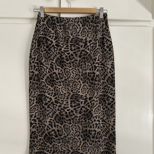 Pink Woman A-line skirt used, leopard print, medium size