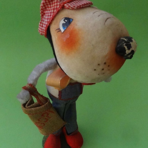 Vintage Snoopy Doll used, mixed materials and wood, 1970s