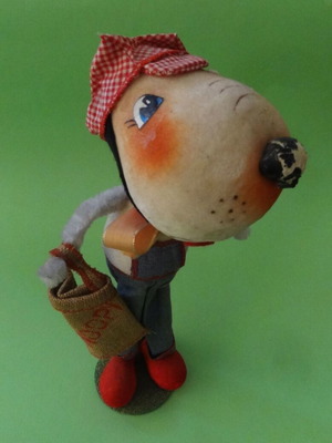 Vintage Snoopy Doll used, mixed materials and wood, 1970s