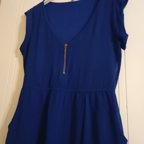 Stradivarius blue short dress like new with pockets, size M