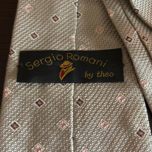 Sergio Romani silk tie like new, beige