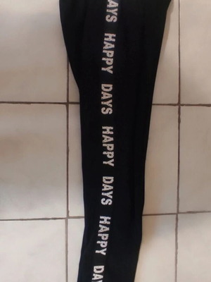 Pants with logo used, thin fabric, size M, black and white