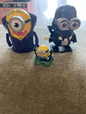 Minions figures used, set of three, one wind-up walking