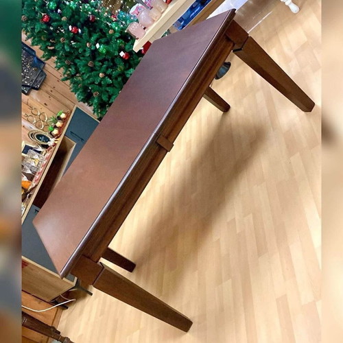 Handmade mahogany dining table, solid wood, 8 seats