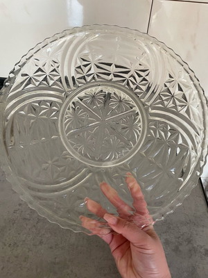 Винтидж Кристилен Поднос Anchor Hocking "Stars and Bars" като нов