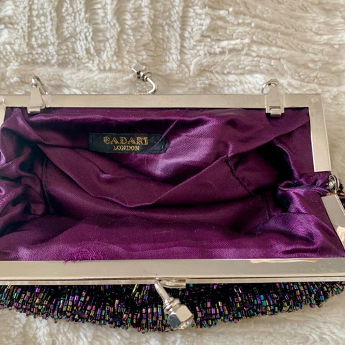 Cadari London vintage beaded evening purse hand made, like new, multicolor