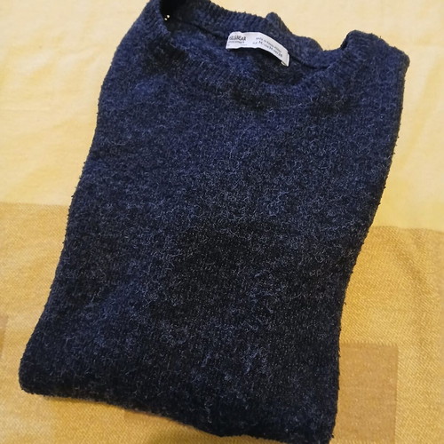 Μάλλινο πουλόβερ Pull & Bear μεταχειρισμένο, γκρι σκούρο, μέγεθος M