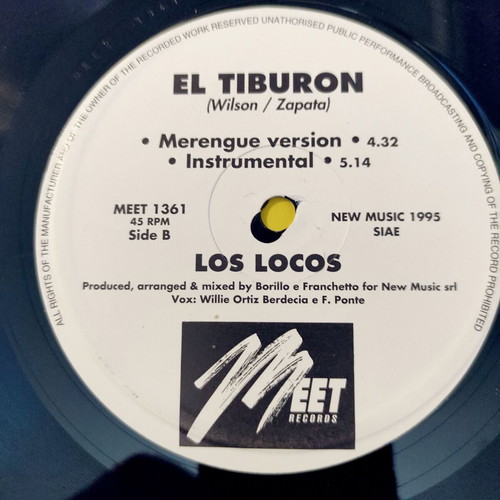 Los Locos El Tiburon 12'' Vinyl Maxi Single used, Latin House 1995