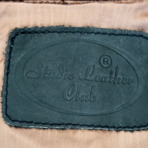 Leather sleeveless jacket used, genuine leather, brown, size L