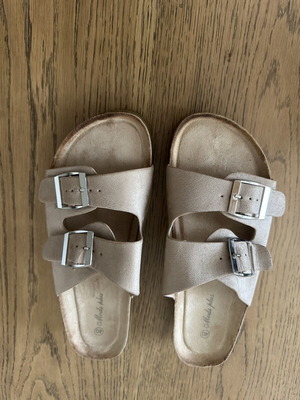 Mods Plus Beige Sandals New, Adjustable Straps, Cork Footbed