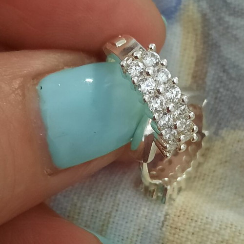 925 silver earrings with sparkling stones, small
